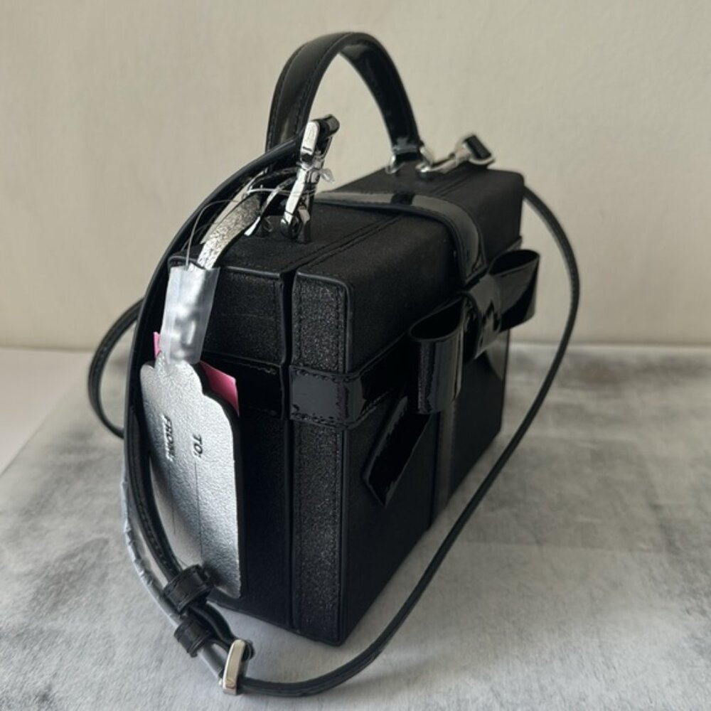 Kate Spade Wrapping Party Gift Box Glittering Crossbody Handbag Black - Picture 7 of 15